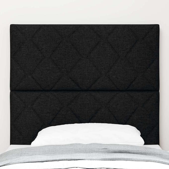 vidaXL - LED - Hoofdbord - Zwart - Stof