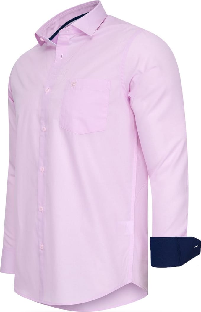 Cappuccino Italia - Heren Overhemden Milano Stretch - Roze - Maat S
