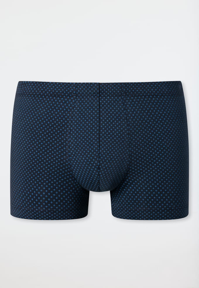 SCHIESSER Cotton Casuals boxer (1-pack) - heren short met donkerblauw patroon
