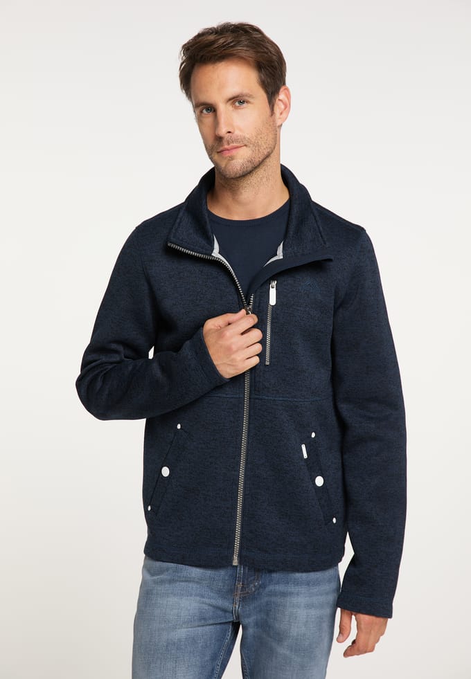 ICEBOUND Yuka serie Gebreide fleece jas Heren marine gem