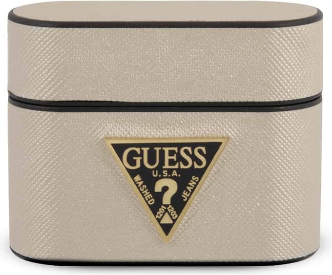 GUESS Saffiano Apple AirPods Pro Case Hoesje - Beige