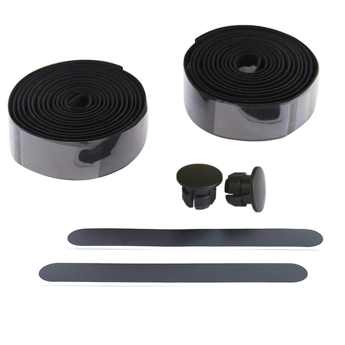 2 stuks Fietsstuurtape Antislip Fietsstuurriem Kurk Wrap met Stuurdoppen zwart