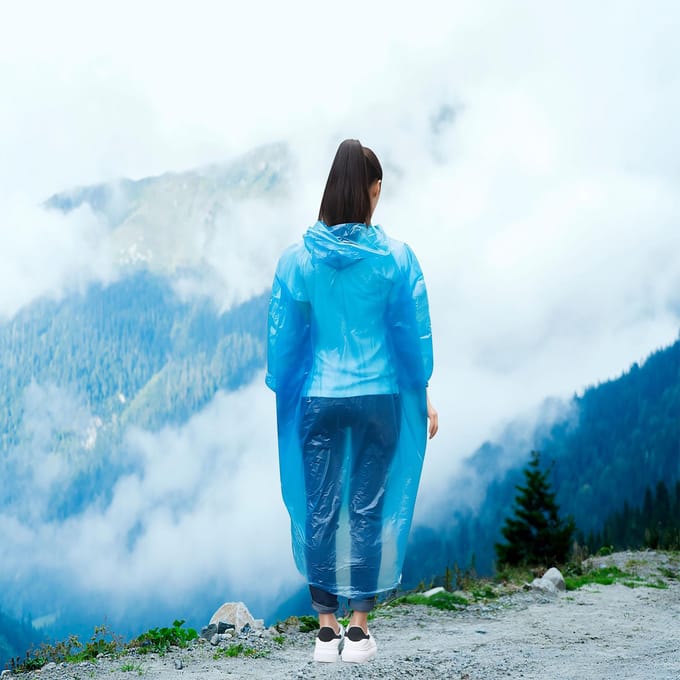 Vitolog - Regenjas Poncho - Waterdicht - Blauw - LDPE