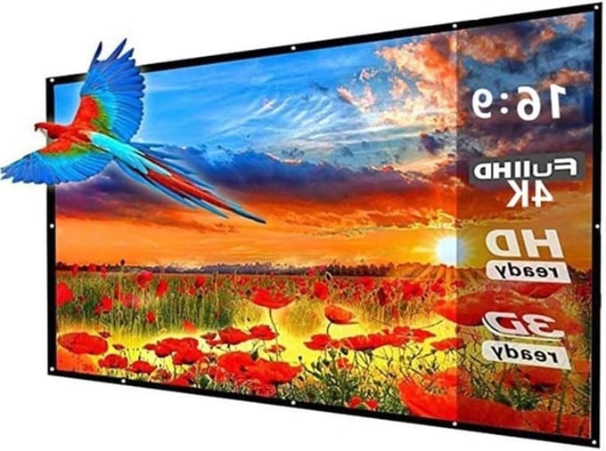 Projectiescherm - Beeldscherm Scherm - Thuisbioscoop Maken - Kreukvrij Afwasbaar - 84 inch - Wit