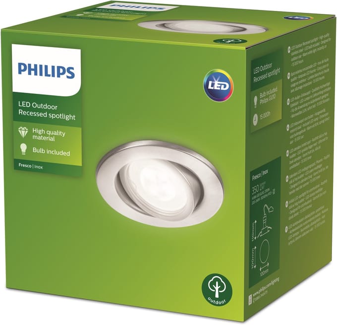 Philips Fresco spot LED inox 1x2W 230V - Recessed spot