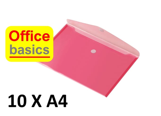 10 x Enveloptas Office Basics - A4 - dwars - rood