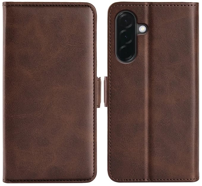 MobyDefend Hoesje - Geschikt voor Samsung Galaxy A37 - Luxe Wallet Book Case (Sluiting Zijkant) - Bruin