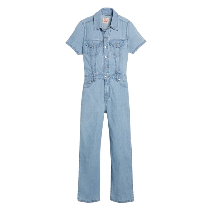 Levi's Dames Denim Korte Mouwen Jumpsuit (Blauw)