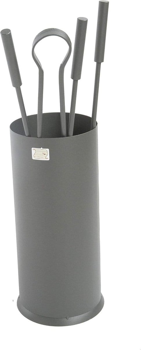 Schoorsteenaccessoireset voor open haard - modern smeedijzer design