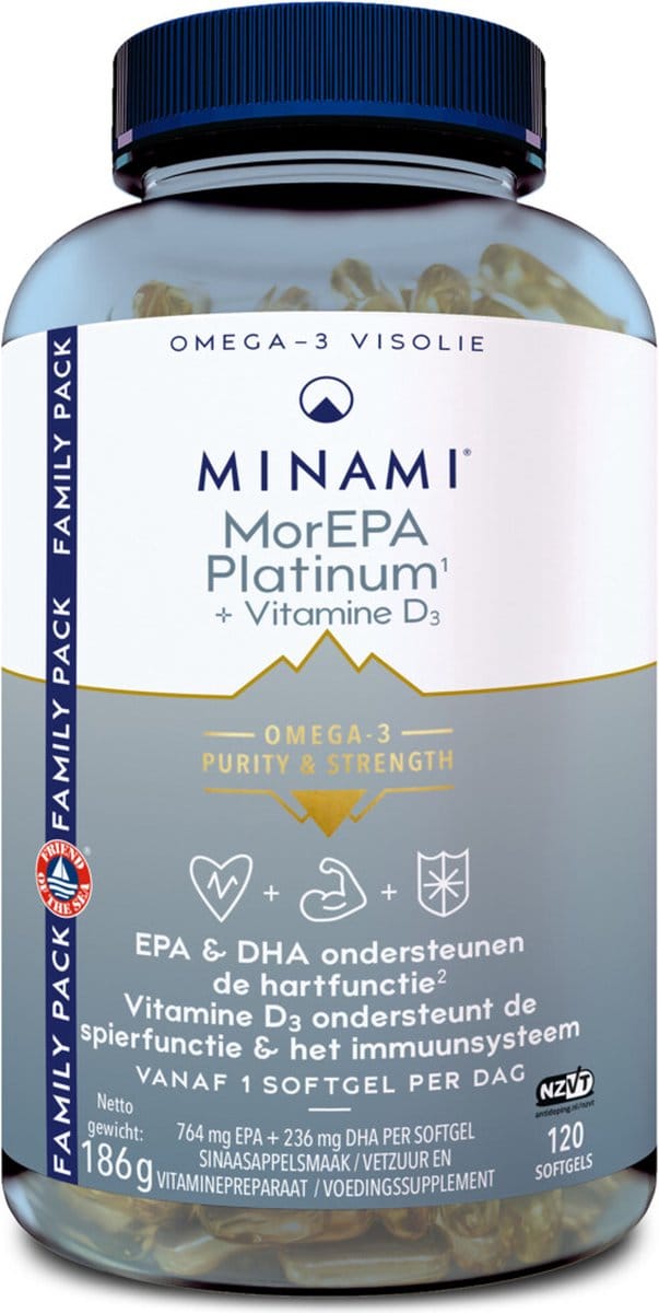 Minami MorEPA Platinum + Vitamine D3 - 120 softgels