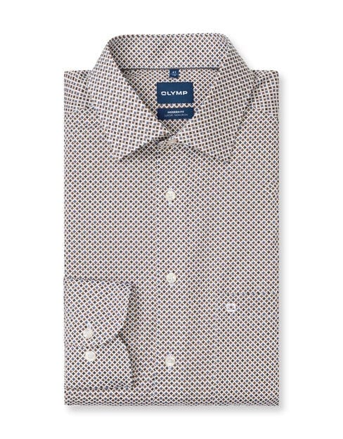 OLYMP Luxor Overhemd, Modern Fit, New Kent, Nougat