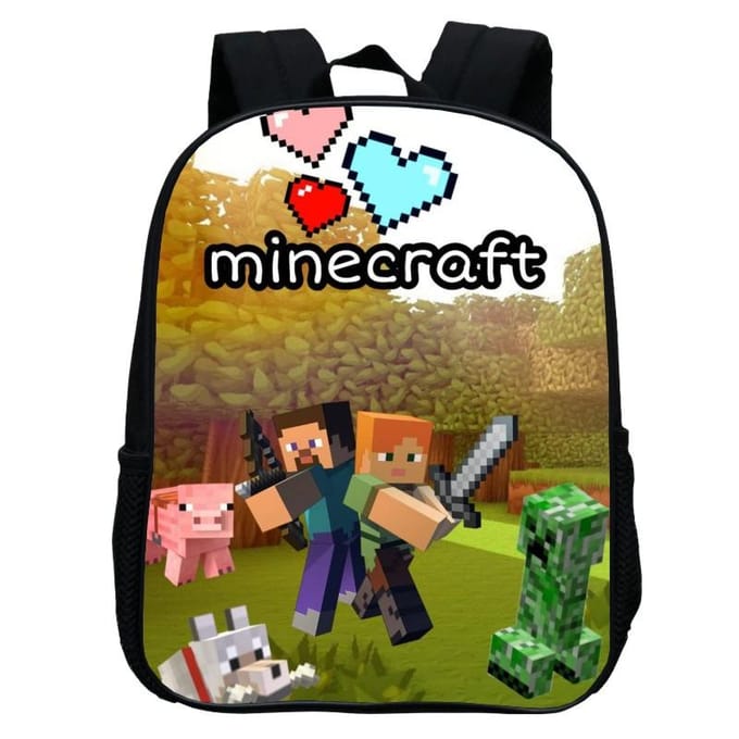 Bedrukte Kleuterschooltas, Cartoon Minecraft 12-Inch Rugzak, Licht En Casual 12inch backpack