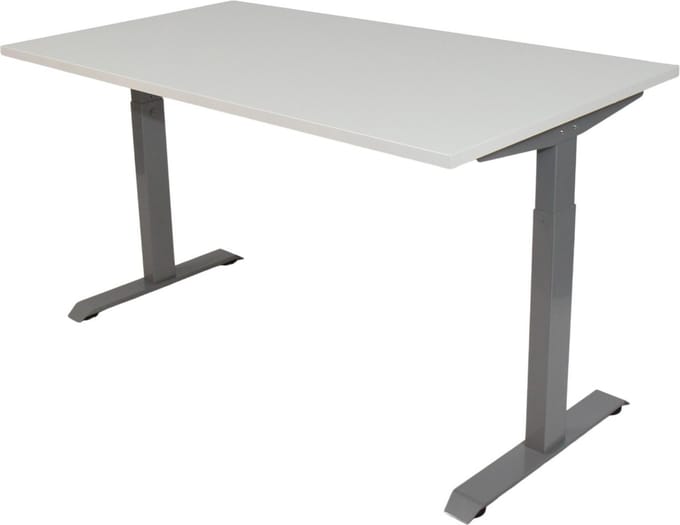 Office Hero® Cosmic - In hoogte verstelbaar bureau grijs frame - Game bureau - Computertafel - Werktafel - 140x80 - Wit