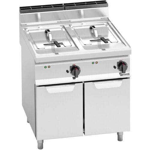 GGM Gastro Elektro Doppelfritteuse - 10+10 Liter - 12 kW Zilver