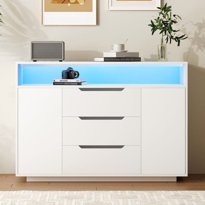 PHOEBE CAT Dressoir - Halmeubel - 3 lades - Wit
