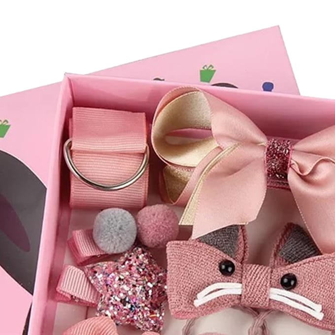 Meisjes roze cartoon schattige haarclip haarelastiek set peuter kinderen haaraccessoires paardenstaart houder klauw brown