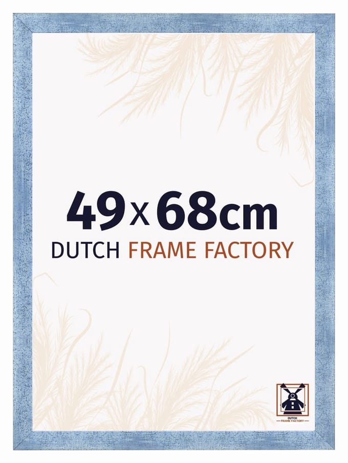 Fotolijst 49x68 cm - MDF - Helder Blauw Geveegd - Praag