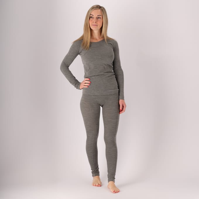 Xtreme Thermoshirt Dames - Merino Wol - Grey Melange - Maat XL