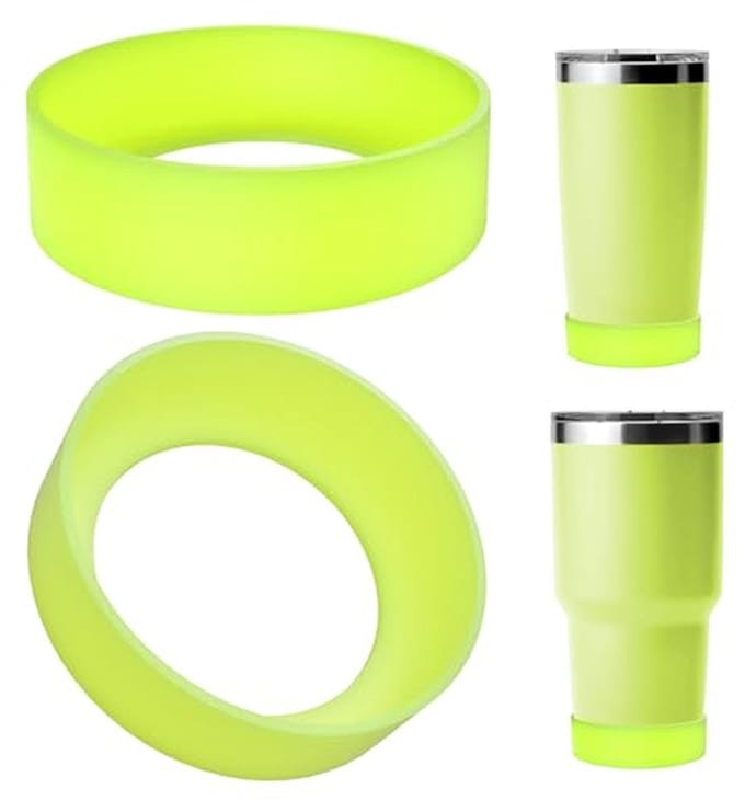 Fleshoes Set - Beschermhoes Bekers - Bescherming Drinkware - Elastisch Siliconen Materiaal - 2 Stuks - Chartreuse