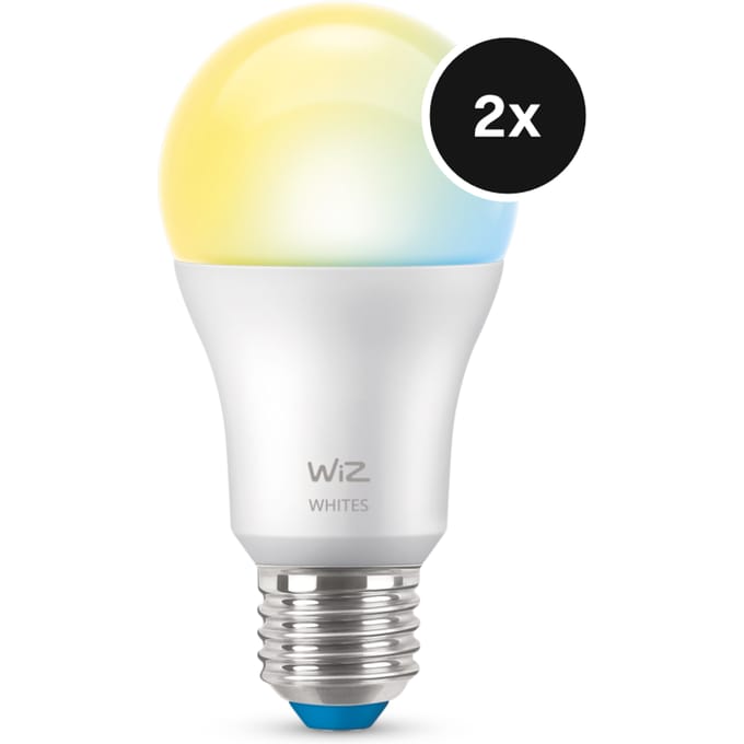 WiZ Lamp 2-pack - Warm- tot Koelwit Licht - Slimme LED Verlichting - E27 fitting - 60W - Mat - Wi-Fi