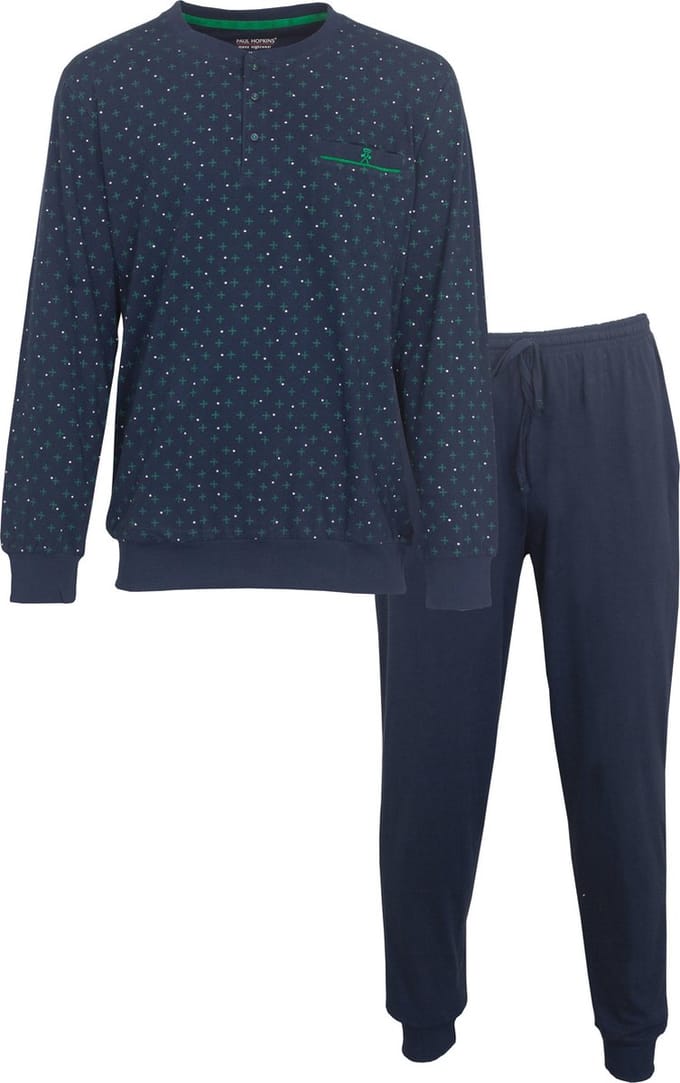 Paul Hopkins - Heren Pyjama - 100% katoen - Blauw - Maat S