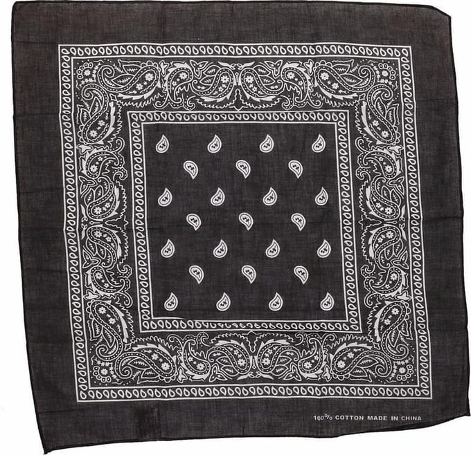Zwarte cowboy bandana zakdoek 55 x 55 cm
