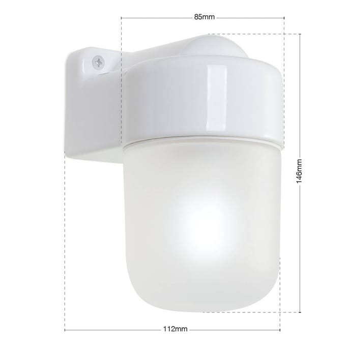 ORION Wandlamp Ostia, wit, keramiek, satijnglazen, E27