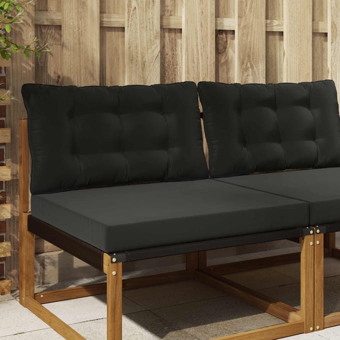 vidaXL - Buitenbankkussen - Polyester - Zwart - 80 - x - 68,5 - cm