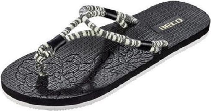 Beco Teenslippers Dames Eva Zwart/wit Maat 38