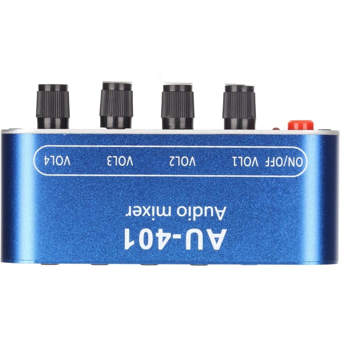 Mini Stereo Mixer 4 in 1 Uit Volume Aanpassing 3.5mm Geluidsselector Versterker voor PC Laptop blue