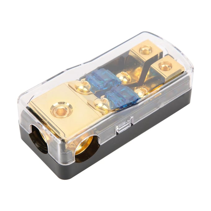 60A Stroomverdeelblok 1 in 2 Uit Auto Audio Splitter Koper Aarde Zekeringhouder beige