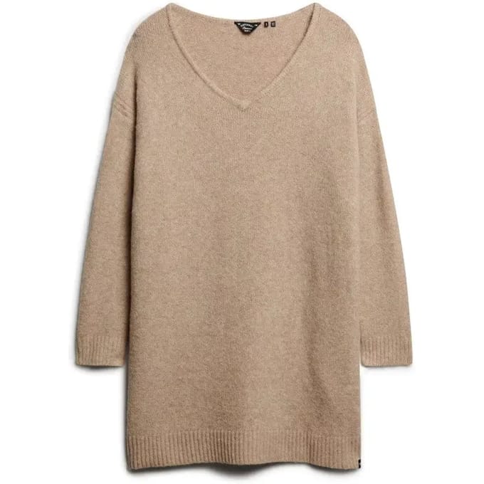 Superdry - Oversized trui-jurk met V-hals - Dames - Jurken