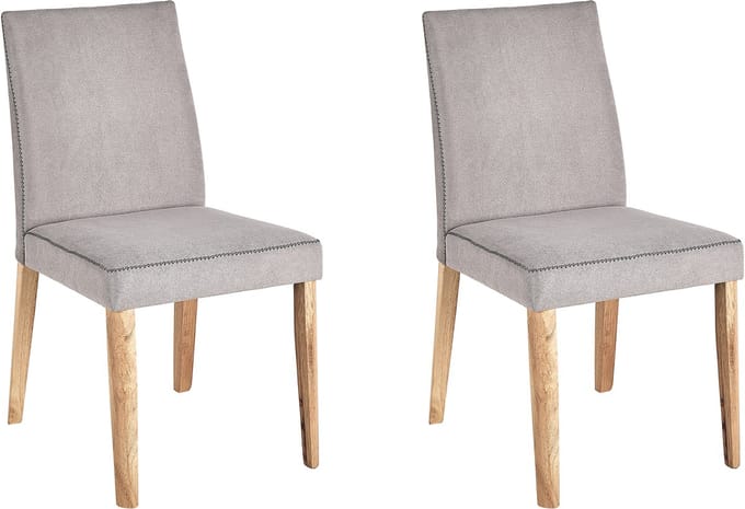 PHOLA - Eetkamerstoel set van 2 - Lichtgrijs - Polyester
