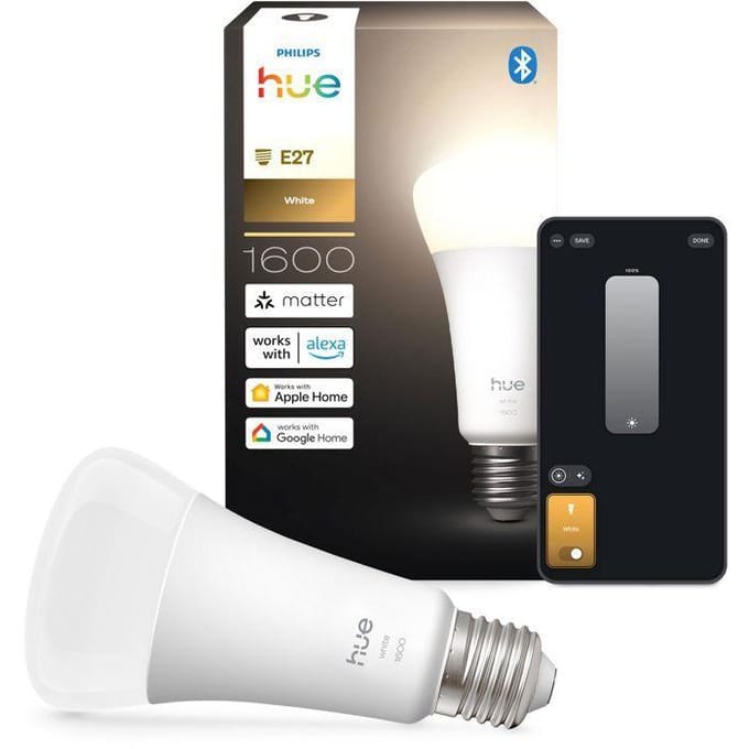 Philips Hue LED lamp - lichtsterkte 1600 Lumen - E27 fitting - bevat 1 lamp - zachtwit licht - standaard lampvorm - slimme verlichting