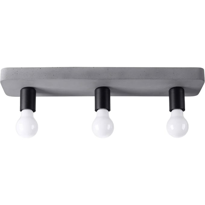 Sollux Lighting Plafondlamp Tavo - E27 - grijs - concreet - 10x55x13.5cm