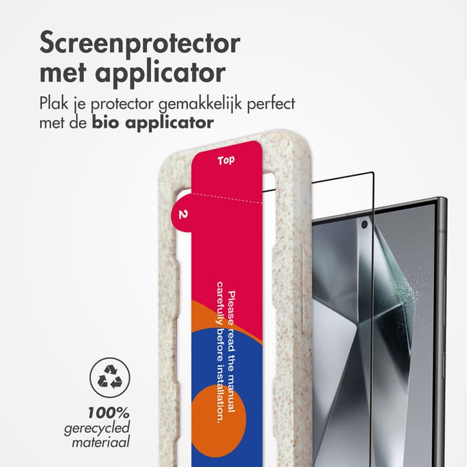 Accezz Screen Protector - Geschikt voor Samsung Galaxy S24 Ultra - Gehard Glas Full Cover Screenprotector met Bio Applicator