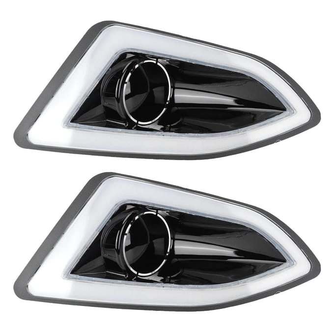 Paar LED Mistlampen Voor Links Rechts Dagrijverlichting Vervanging voor Ford Edge 2015‑2018 black