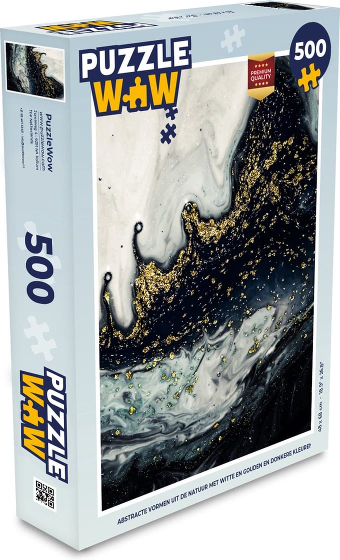 Puzzel Marmer - Abstract - Goud - Luxe - Legpuzzel - Puzzel 500 stukjes