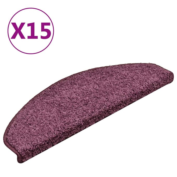 vidaXL - Trapmatten - 15 - st - 65x21x4 - cm - Donkerpaars - Halfrond - Groot