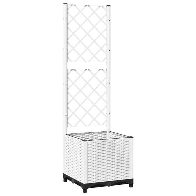 vidaXL - Plantenbak - met - latwerk - 40x40x136 - cm - polypropeen