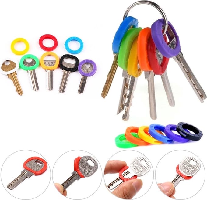 ***Sleutel ringen - set van 20 stuks - ringen gekleurd - sleutel herkenning - sleutels - sleutelringen - van Heble® ***