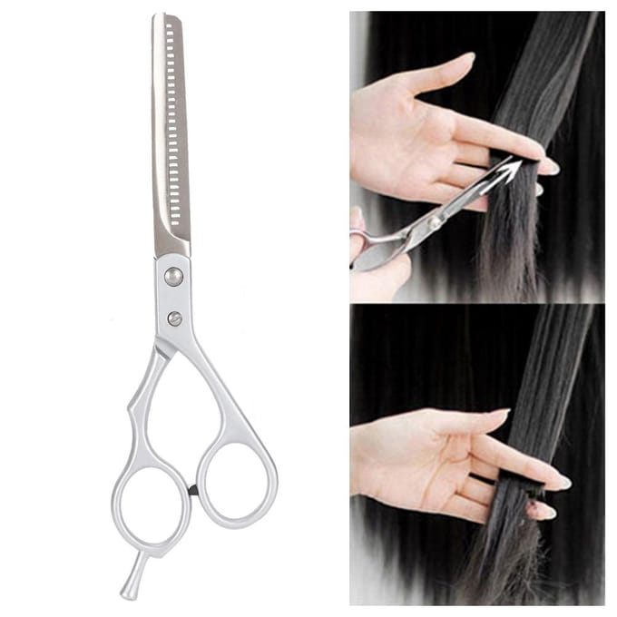 Ciseaux à Effiler Professionnels en Aluminium pour Coupe de Cheveux Coiffeur Ciseaux de Coiffure Argent white