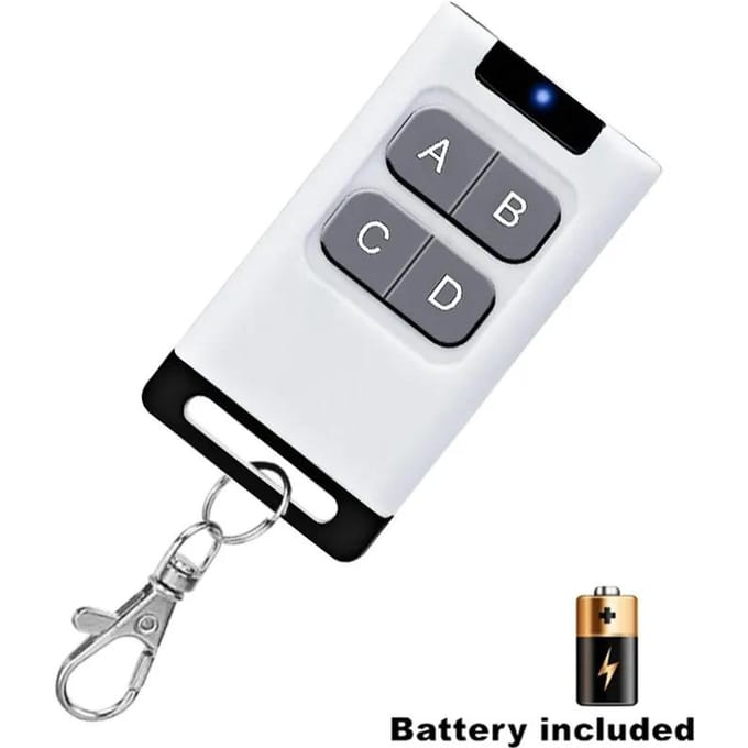 Télécommande 433MHz Copieur Intelligent Duplicateur 4 Boutons Porte de Garage Électrique Portail Télécommande Clonage Transmetteur 433.92 MHz white