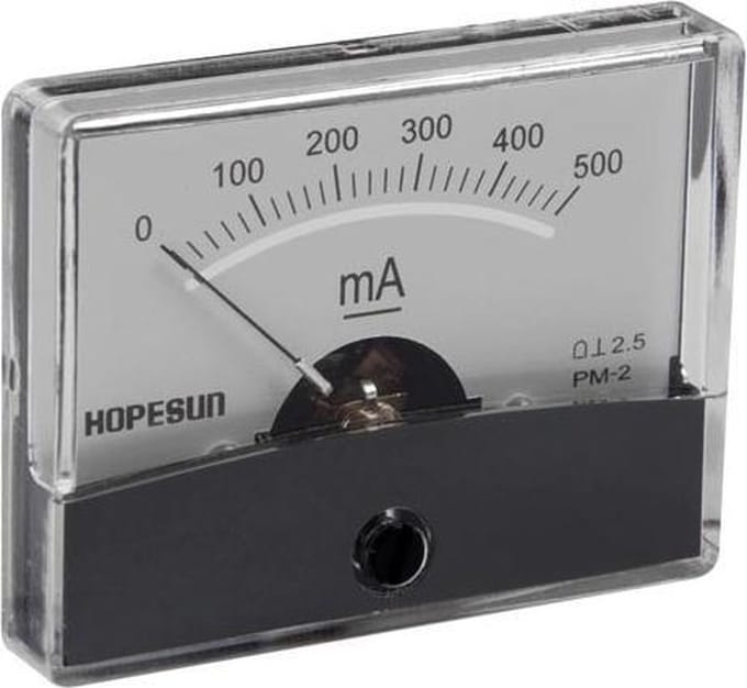 Analoge Paneelmeter Voor Dc Stroommetingen 500Ma Dc / 60 X 47Mm