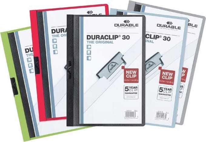 Klemmap durable duraclip a4 3mm 30v ass | 25 stuks