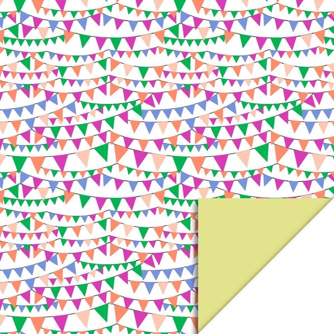 Cadeaupapier 70x300 cm - Party Guirlande - Yellow