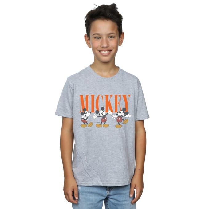 Disney Jongens Mickey Mouse Poses T-shirt (Sportgrijs)
