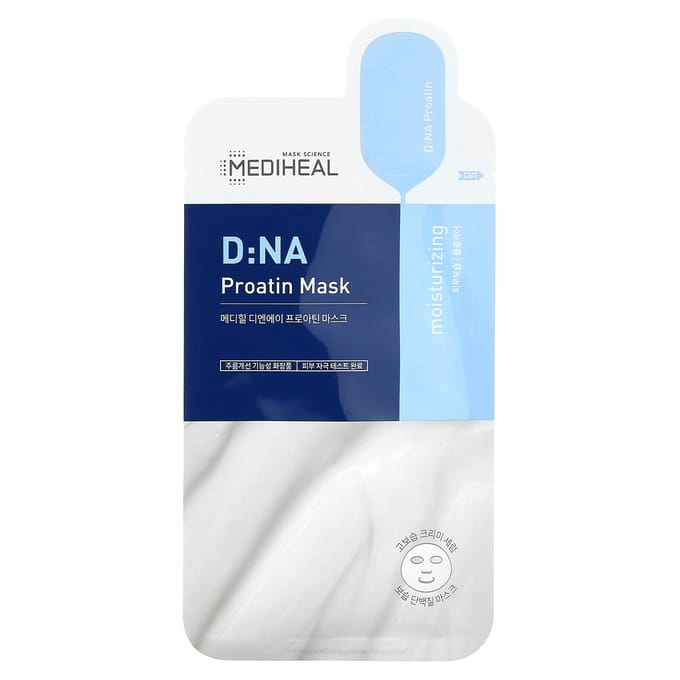 MEDIHEAL, Masque à la proatine ADN, 10 feuilles de 25 ml chacune blue