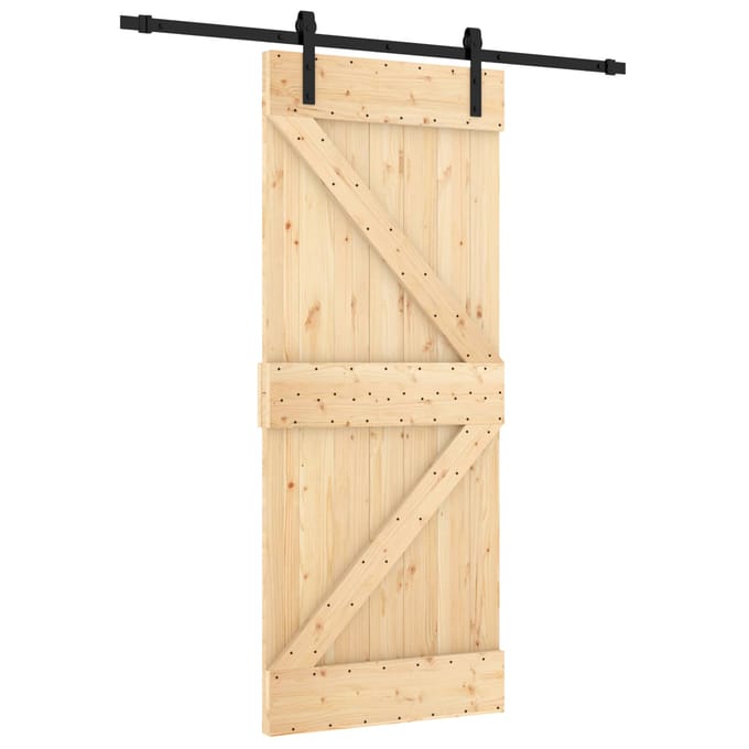 vidaXL - Schuifdeur - 85 - x - 210 - cm - Massief - Pine - Hout - (Onbehandeld)