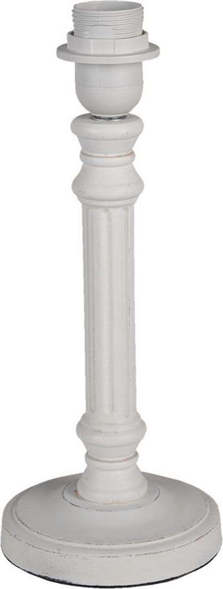Clayre & Eef Lampenvoet Ø 13x32 cm Wit Hout